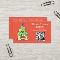 QR Code Gnome Hometown Bakery Orange Business Card