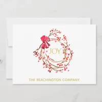 *~* Wreath Corporate JOY Business  Holiday Card