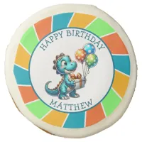 Dinosaur themed Kid's Birthday Party Personalized Sugar Cookie