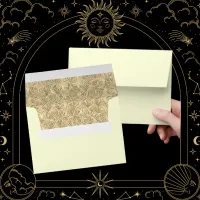 Gold And Bronze Patterned Buttermilk Wedding Envelope