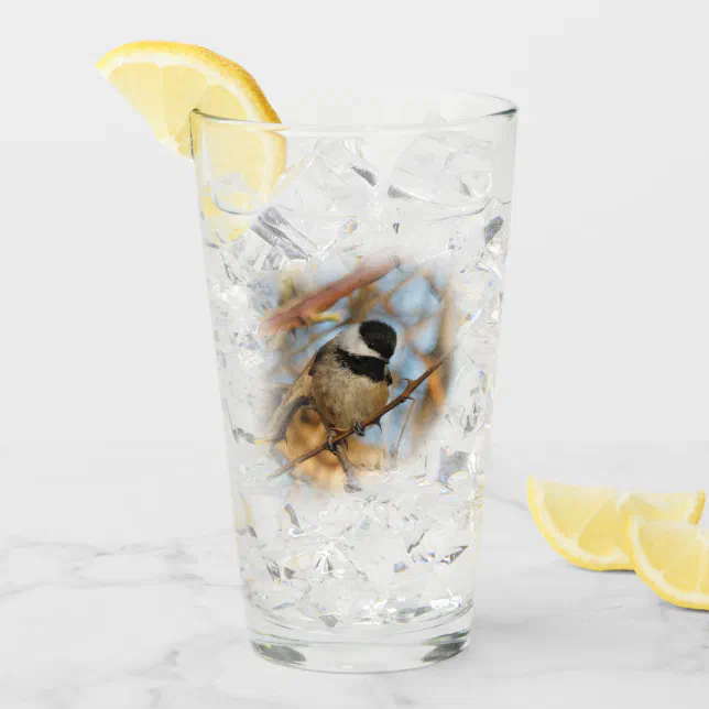 Cute Hopeful Black-Capped Chickadee Songbird Glass