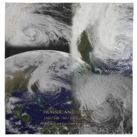 Satellite Collage View of Hurricane Sandy Cloth Napkin