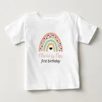 Rainbow & Hearts 1st Birthday Party Baby T-Shirt