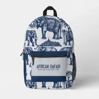 Blue Safari Printed Backpack