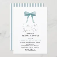 Something Blue Before I do Blue bow Bridal Shower Invitation