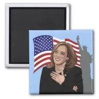 Vice Pres Kamala Harris Flag Statue of Liberty Magnet