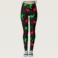 Christmas Llama Fa la la Llama Holiday Leggings