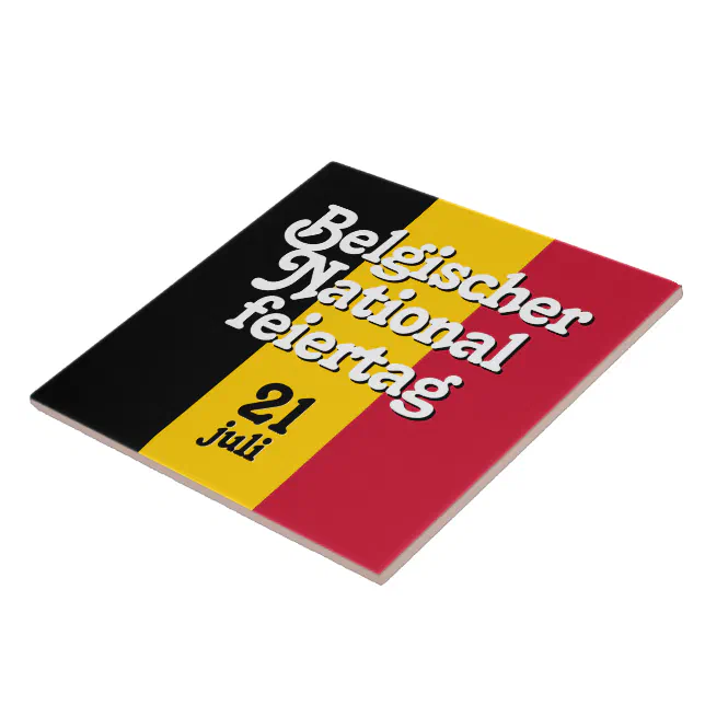 German Belgischer Nationalfeiertag Belgian Flag Ceramic Tile