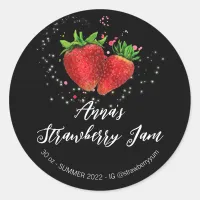 *~* Homemade Strawberry AP30 Jam Jelly Preserves Classic Round Sticker