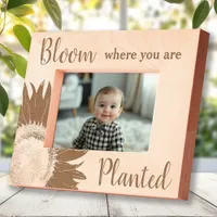 Sunflower Bloom Where You Are Planted Etched Frames