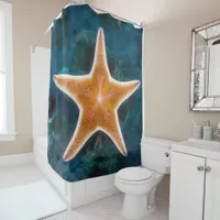 Multi-coloured Star Fish Design  Shower Curtain