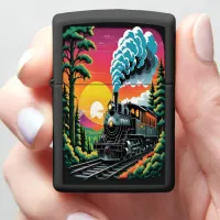 Steam Engine Sunset Journey Zippo Lighter