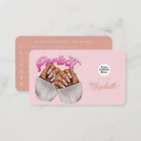 Rose Gold and Blush Pink Periodt Nail Salon Business Card