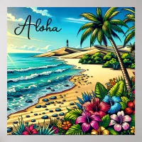 Tropical Ocean Aloha Vacation  Poster