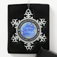 Elegant 9th Lapis Lazuli Wedding Anniversary Snowflake Pewter Christmas Ornament