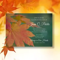 Fall Colored Leaves Celebration of Life Memorial Invitation