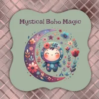 Mystical Boho Magic Maroon | Paper Coaster