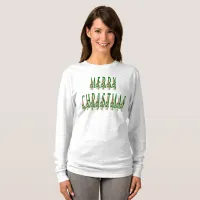 Merry Christmas Candle Font T-Shirt