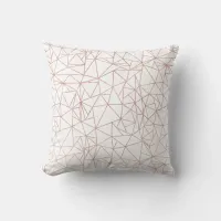 Girly Rose Gold Geometric Copper Polygon Triangles Throw Pillow