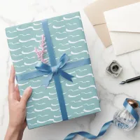 Nautical Sea Waves Ocean Aqua Turquoise Patterned Wrapping Paper