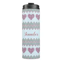 Zigzag Hearts Thermal Tumbler