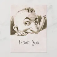 Vintage Cartoon Thank You Postcard