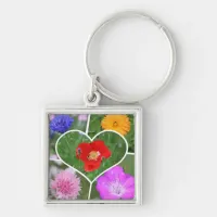 My Heart is Filled with Flowers Photo Collage Keychain