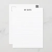 Simple Clean Minimalist Dotted Lines personalize Postcard