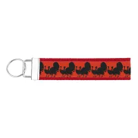 Silhouette of Turkeys Wrist Keychain