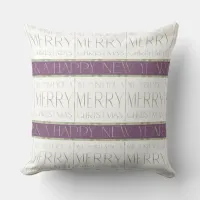 Purple Green Christmas Pattern#35 ID1009 Throw Pillow