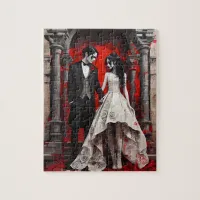 Bride & Groom Goths Jigsaw Puzzle