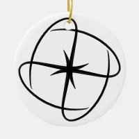 Black and White #23 Pillow Doodle Ceramic Ornament