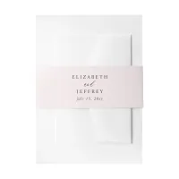 Monogram Blush Wedding Invitation Belly Band