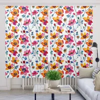 Watercolor Pretty Floral  Blackout Curtains