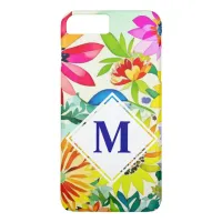 Watercolor Flowers Monogrammed  iPhone 8 Plus/7 Plus Case