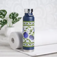 Hydrangea Flowers Botanical Floral Design Water Bottle