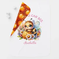 Sweet as Can Be | Honey bee and Flowers Baby Blanket