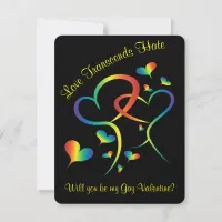 Rainbow Pride Valentine Holiday Card