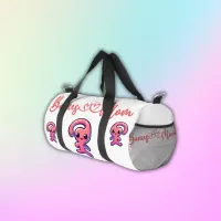 Bonus Mom - Modern in Pink & White | Duffle Bag