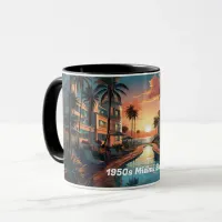 1950s Miami Beach art deco hotel at sunrise Mug
