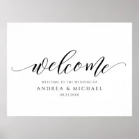 Wedding Welcome Modern Calligraphy Bridal Shower Poster