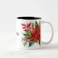 Poinsetta Garland Cup 4 Two-Tone Coffee Mug