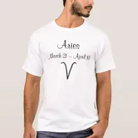 Horoscope Sign Aries Zodiac Symbol T-Shirt