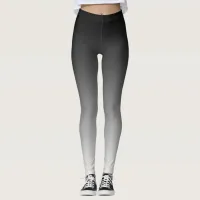 Black Ombre Gradient Faded   Leggings