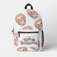 Cute Thanksgiving Turkey Printed Backpack