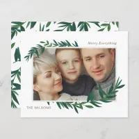 Budget Botanical Gold photo Holiday Card