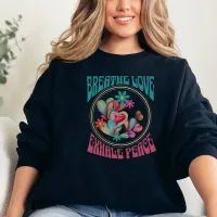 T-Shirt Breath Love Sweatshirt Teal and Pink