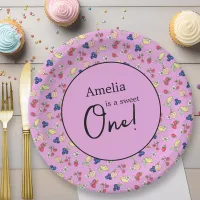 Sweet One First Birthday Vintage Mixed Fruit Paper Plates