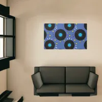 Vinyl Records Retro Blue Rug