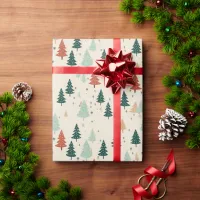 Retro Christmas Trees Wrapping Paper